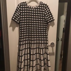 St. John Window pane knit dress